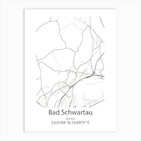 Bad Schwartau,Germany Minimalist Map Art Print