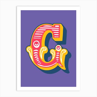 Carnival Circus Letter G Art Print