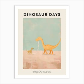 Dinosaur & Dog Dinosaur Poster Art Print