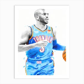 Chris Paul Oklahoma City Thunder Basketball Art Print