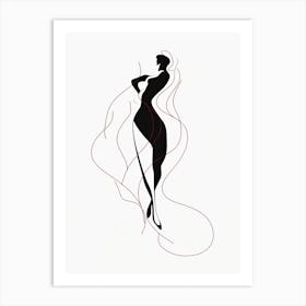 Line Art Woman Body 28 Art Print