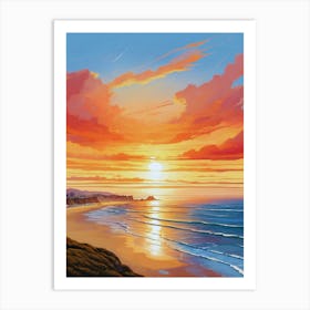 205.Golden sunset,San Francisco,USA. Art Print