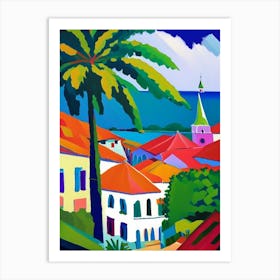 Martinique Colourful Painting Tropical Destination Art Print