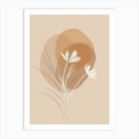 Prague Botanical Garden Boho Line Art Art Print