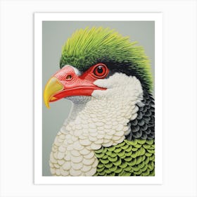 Ohara Koson Inspired Bird Painting Crested Caracara 4 Art Print