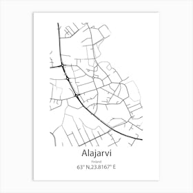 Alajarvi,Finland Minimalist Map Art Print