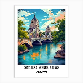 Congress Avenue Bridge Art Print