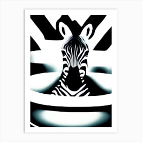 Zebra In A Bath Tub, whimsical animal art, 1108 Art Print