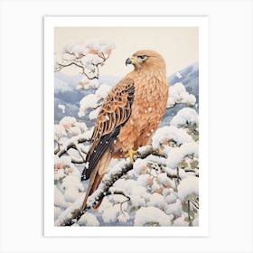 Winter Bird Painting Eagle 1 Art Print