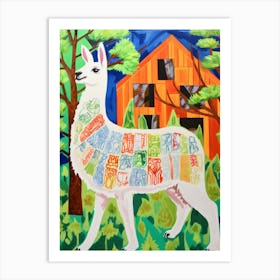 Maximalist Animal Painting Llama 4 Art Print