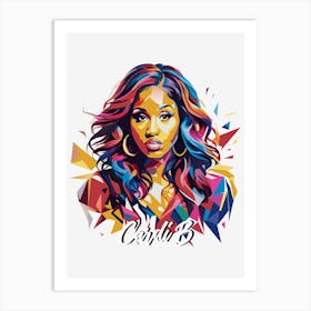 Cardi B 02 Portrait Music WPAP Pop Art Art Print