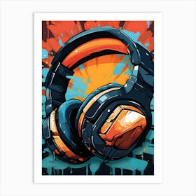 Graffiti Gaming Headphone Art Print