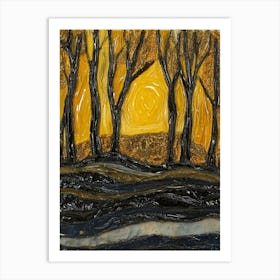 Sunset In The Woods Art Art Print