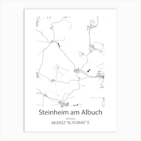 Steinheim,Germany Minimalist Map Art Print