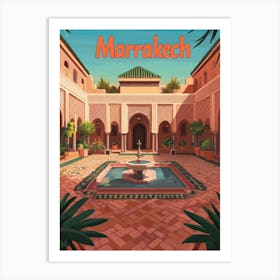 Aihrgdesign A Mid Century Modern Travel Poster For Marrakech Art Print