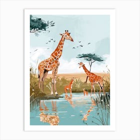 Giraffes In The Wild 1 Art Print