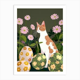 Cat And Easter Eggs 2 Art Print