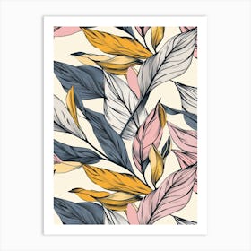 Seamless Pattern With Leaves 7 Art Print