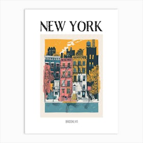 Brooklyn New York Colourful Silkscreen Illustration 1 Poster Art Print