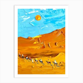 Camels In The Desert Art Print