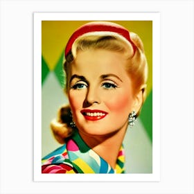 Joan Fontaine Colourful Pop Movies Art Movies Art Print