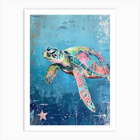 Sea Turtle Deep In The Ocean 5 Art Print