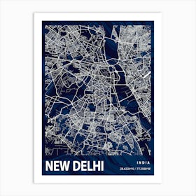New Delhi Crocus Marble Map Art Print