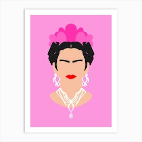 Frida Kahlo Pink Art Print