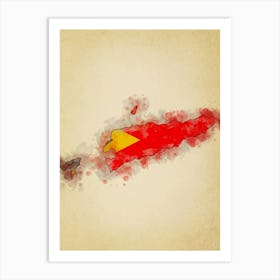 East Timor Flag Vintage Art Print