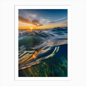 Sunrise Over The Ocean-Reimagined 6 Art Print