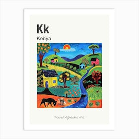 Kids Travel Alphabet  Kenya 1 Art Print
