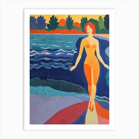 Woman On The Beach 3 Art Print