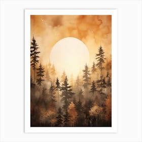 Sunset In The Forest 6 Art Print