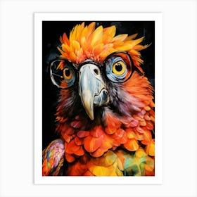 Parrot With Glasses animal Art Print