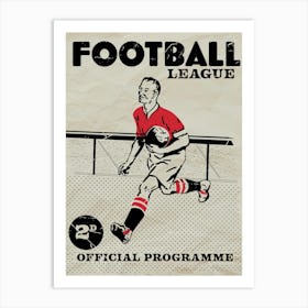 Football League Vintage Programme Art Print