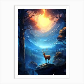 Deer In The Forest Art Print