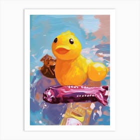 A Yellow Rubber Duck Oil Painting 3 Art Print