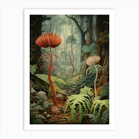 Vintage Jungle Botanical Illustration Venus Flytrap 2 Art Print