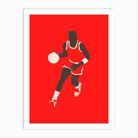 Basketball Player Dribbling 2 Art Print