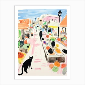 The Food Market In Brooklyn 4 Illustration Art Print