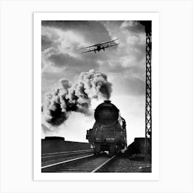 An Air Express And The Flying Scotsman, 1934 Art Print