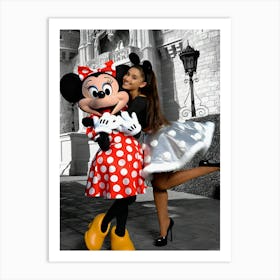 Ariana Grande Poses With Minnie Mouse Art Print