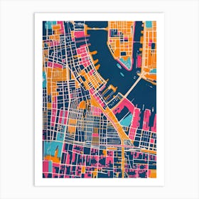 Staten Island New York Colourful Silkscreen Illustration 3 Art Print