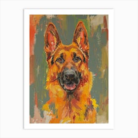 German Shepherd Acrylic Painting 4 Art Print