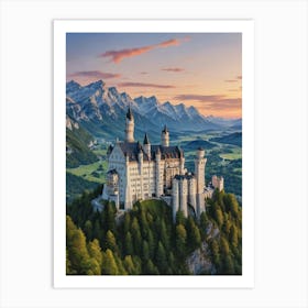 Magical Castle Neuschwanstein Art Print