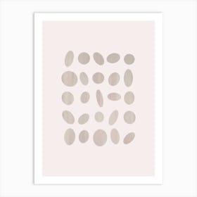 Calming Print Inspired by British Pebble Beaches in Neutral Tones Art Print