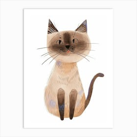 Tonkinese Cat Clipart Illustration 1 Art Print