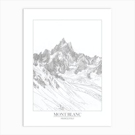Mont Blanc France Italy Line Drawing 2 Poster Art Print