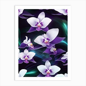 Orchids Seamless Pattern Art Print