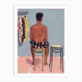 Man Sitting On A Chair 3 Art Print